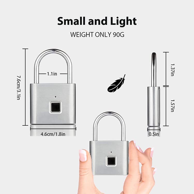 eLinkSmart Fingerprint Padlock Digital Padlock Locker Lock Metal Keyless  Thumbprint Lock for Gym Locker, School Locker